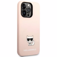 Karl Lagerfeld KLHCP14XSLCTPI iPhone 14 Pro Max 6.7 "kietas dėklas šviesiai rožinis / šviesiai rožinis Silikoninis Choupette Kūnas