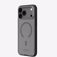 Nillkin Super Frosted Shield Pro Magnetinis dėklas telefonui suderinamas su MagSafe iPhone 17 Pro Max - permatomas juodas