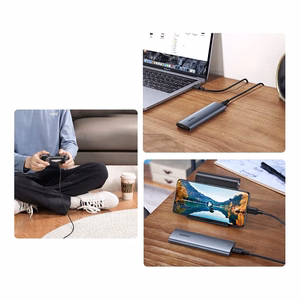 Ugreen M.2 SSD dėklas USB 3.2 Gen 2 (SuperSpeed USB 10 Gbps) + USB Type-C laidas 0,5m pilkas (CM400 10902)