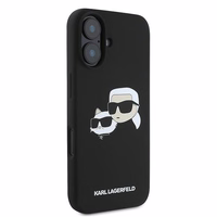 Karl Lagerfeld silikoninis dėklas telefonui Nauble Heads Print Magnetinis iPhone 16 Plus - juodas