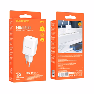 Įkroviklis Borofone BN6 20W USB-C baltas