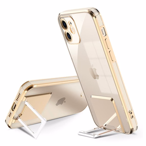 Tel Protect prabangus dėklas telefonui su stovu Iphone 13 Pro Max auksinis