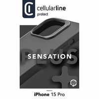 Cellularline Sensation Plus - iPhone 15 Pro dėklas with MICROBAN coating (juodas)
