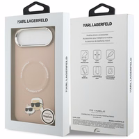 Karl Lagerfeld Karl & Choupette Pins Magnetinis dėklas telefonui iPhone Air - rožinis
