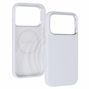 Liavec Silky dėklas su metaliniu kameros rėmeliu, skirtas iPhone 18 Pro/17 Pro, pilkas