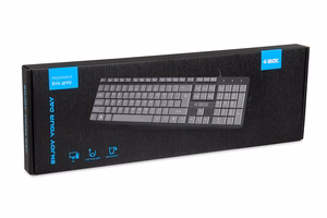 iBOX Eris USB klaviatūra, pilka/juoda