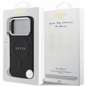 Guess Classic Logo Magnetinis dėklas telefonui iPhone 17 Pro - juodas