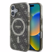 Guess IML 4G Fonas Magnetinis dėklas telefonui iPhone 16 Plus - rudas