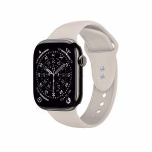 Skystojo silikono dirželis Crong Liquid, skirtas Apple Watch 38/40/41/42 mm, akmens smėlio spalvos