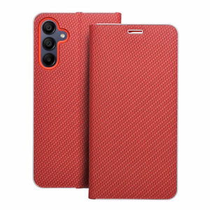 LUNA Book Carbon dėklas telefonui SAMSUNG A15 4G / A15 5G raudonas
