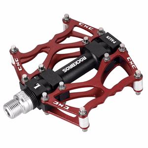 Rockbros JT201012LR 2010-12L aliumininiai platforminiai dviračio pedalai – raudoni