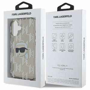 Karl Lagerfeld IML Karl Head Electroplated Dėklas telefonui iPhone 16 - juodas