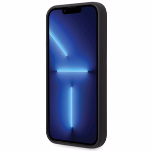 BMW silikoninis metalinis logotipas iPhone 15 Pro Max dėklas - juodas
