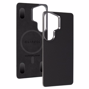 Liavec Carbon Layer Magsafe Aramid Fiber Cover for Samsung Galaxy S26 Ultra black