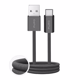 Puro Fabrik 2.0 10W pintas kabelis USB-A - USB-C 1.5m - tamsiai žalias