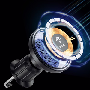 Belaidis automobilinis įkroviklis-laikiklis Dudao (F12MAX+) Magnetic (MagSafe 15W) juodas