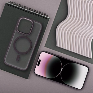 MATTE MAG COVER dėklas telefonui, suderinamas su MagSafe, skirtas SAMSUNG S25 PLUS, violetinis