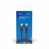 Savio CL-159 USB kabelis 1 m USB 2.0 USB C - USB C Juoda
