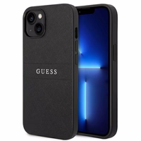 Guess Saffiano dirželis dėklas telefonui iPhone 14 Plus - juodas