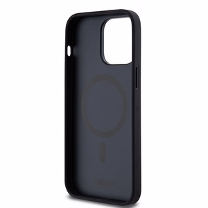 DKNY Odinis raštas metalo logotipas MagSafe dėklas telefonui skirtas iPhone 13 Pro Max - juodas