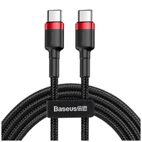 Baseus kabelis Cafule PD USB-C - USB-C 1,0 m raudonas-juodas 60W