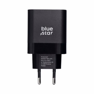 BLUE STAR kelioninis įkroviklis Type C + kabelis Type C į Type C PD QC4.0 3A 45W TFB-TC-45WPD juodas
