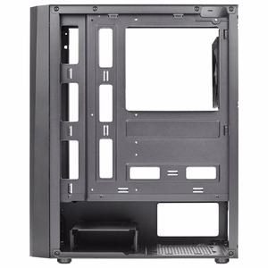 Aerocool DELTABKV1 ATX kompiuterio korpusas su RGB priekiu, pilnu šoninio lango ir 12 cm ventiliatoriumi, juodas