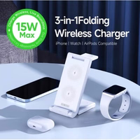 Bevielis įkroviklis Duzzona "W10-A 3in1" baltas 15W (skirta iPhone / Apple Watch / Airpods)