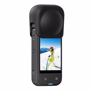 Silikoninis apsauginis objektyvo dangtelis Puluz Insta360 X3 (juodas)