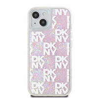 DKNY skystojo blizgučio daugiologo dėklas telefonui iPhone 15 / 14 / 13 - rožinis