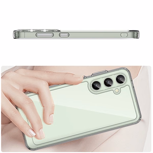 Kosmoso dėklas su gelio rėmu Samsung Galaxy S24 FE - permatomas