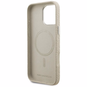Karl Lagerfeld FW Stamped Karl MagSafe Dėklas iPhone 16 Pro Max - smėlio