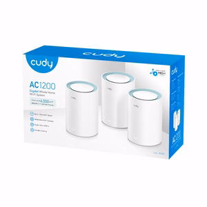 Cudy M1300 3 vnt. komplektas Mesh Wi-Fi sistema dviejų dažnių (2.4 GHz / 5 GHz) Wi-Fi 5 (802.11ac) balta 1 vidinė antena