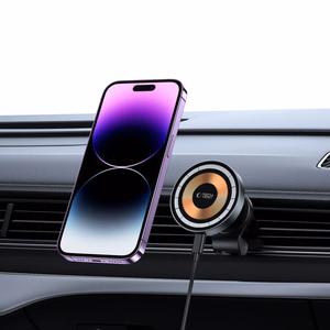 Tech-Protect MM15W-V5 automobilinis telefono laikiklis su MagSafe 15W indukciniu įkrovikliu, tvirtinamas prie oro angos - juodas