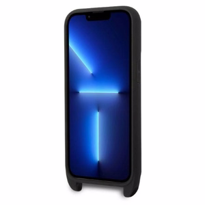 Karl Lagerfeld KLHCP14LSTMMK iPhone 14 Pro 6.1" kietasis dėklas juodas/juodas Monograminė Plokštelė Logotipas Dirželis