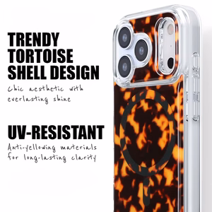 Crong Deluxe MAG Cover MagSafe dėklas, skirtas iPhone 17 Pro, vėžlio kiauto rašto