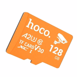 Atminties kortelė „microSD“, 128 GB, klasė 10, UH-1, U3, V30, A2, „Hoco“, oranžinė