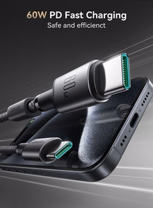 Cable USB-C - USB-C Joyroom S-A50, 60W, 1.2m pilkas