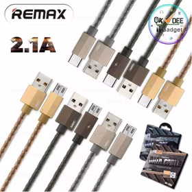 USB kabelis Remax "Gefon" RC-110a pilkas "Type-C" 100cm / metalinė dėžutė
