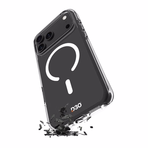 Puro Impact skaidrus D3O TPU+PC magnetinis dėklas telefonui iPhone 17 Pro Max - permatomas