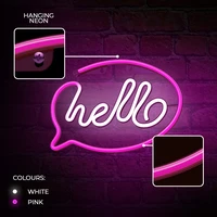 Neon LED Light HELLO pink white Bat + USB FLNE15 Forever Light