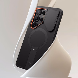 Tech-Protect Kevlar Aura Magnetinis dėklas telefonui Samsung Galaxy S25 Ultra - juodas/oranžinis