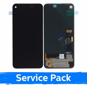 Ekranas skirtas Google Pixel 4A / G025 / juodas su rėmeliu (Service Pack)