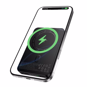 Borofone 5000mAh išorinė baterija BJ82 Dawn – USB – magnetinė, su indukciniu įkrovimu, juoda