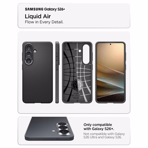 SPIGEN dėklas LIQUID AIR, skirtas SAMSUNG S26 Plus, matinis, juodas