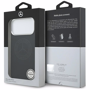 Mercedes silikoninis Vintage Logo MagSafe dėklas iPhone 17 Pro Max – juodas