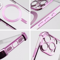 Dėklas telefonui ANTISHOCK ELECTRO IPHONE 16 Pro, suderinamas su MagSafe, rožinis