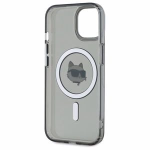 Karl Lagerfeld KLHMP15SHLSCHK iPhone 15 6.1" juodas kietasis dėklas IML Metal Choupette Head Magnetinis (MagSafe)