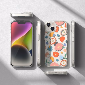 Ringke Fusion Design šarvuotas dėklas su geliniu rėmeliu iPhone 14 Plus skaidrus (Floral) (FD637E31)