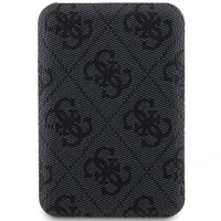 Guess indukcinė 15W GUPB5FP4EMGK 5000mAh išorinė baterija juoda/juoda 4G odinis metalinis logotipas MagSafe